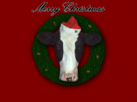 Santa Cow Christmas Wallpaper image